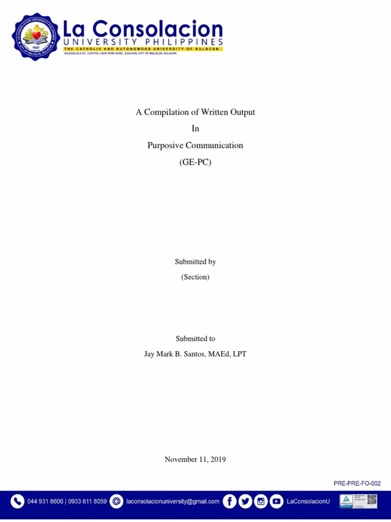 Compilation of Written Outputs in GE-PC | PDF | Essays | Communication