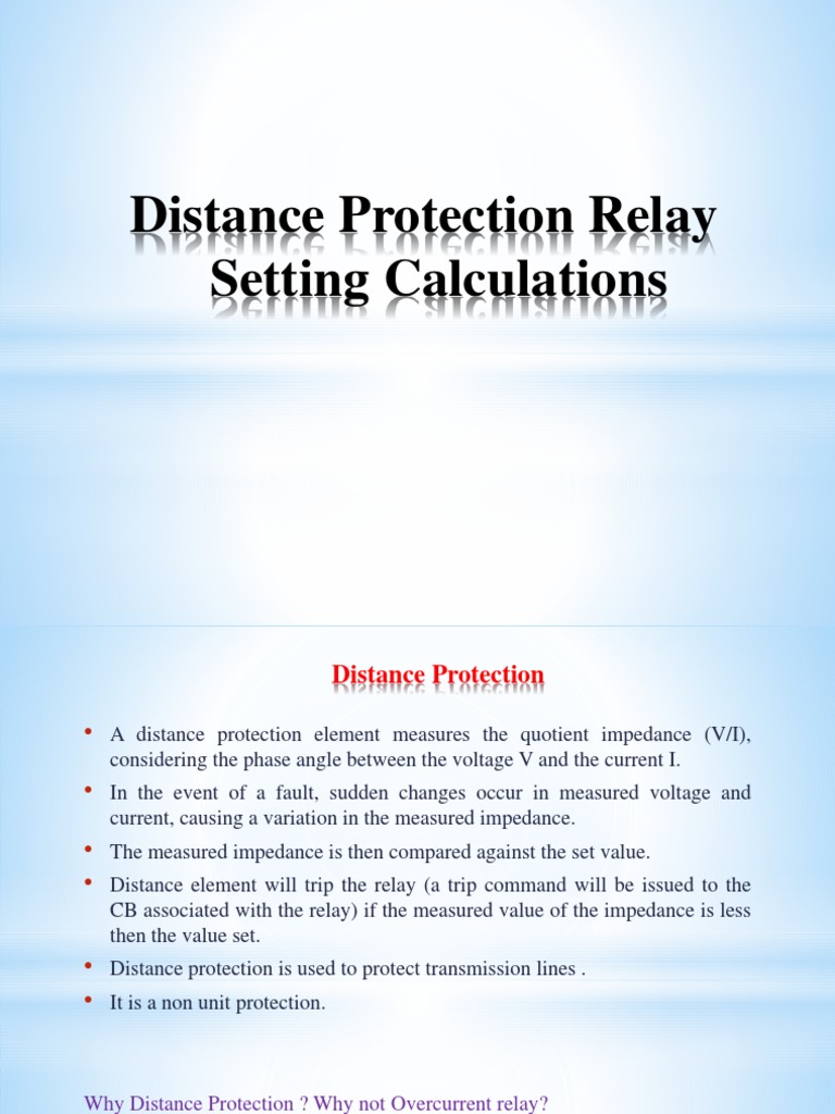 Distance Protection Setting Calculation PDF PDF Relay Electrical