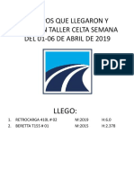 Equipos Que Llegaron y Saliero Taller Celta 05-04-2019