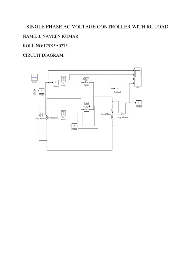 Single Phase AC Voltage Controller RL Load | PDF | Alternating Current ...