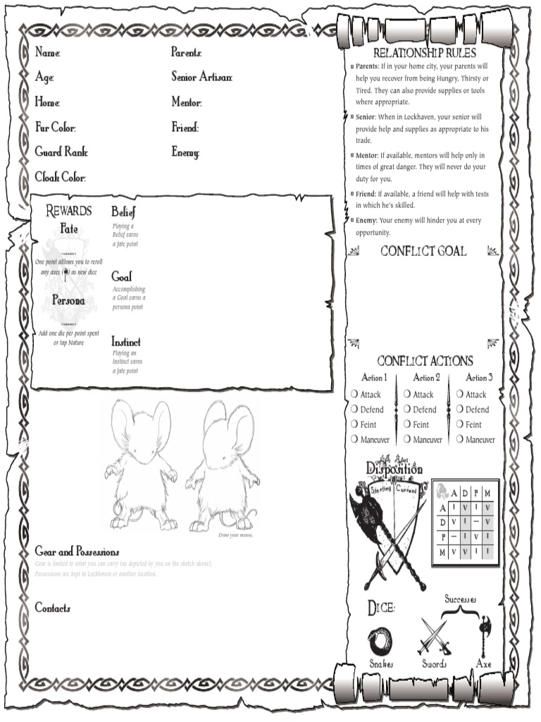 MG Character Sheet Fillable | PDF | Leisure | Sports