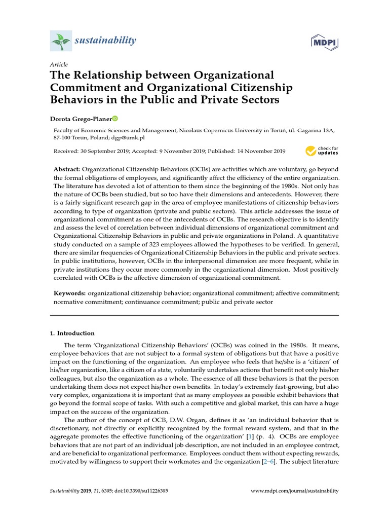 The Relationship Between Organizational Commitment and Organizational ...
