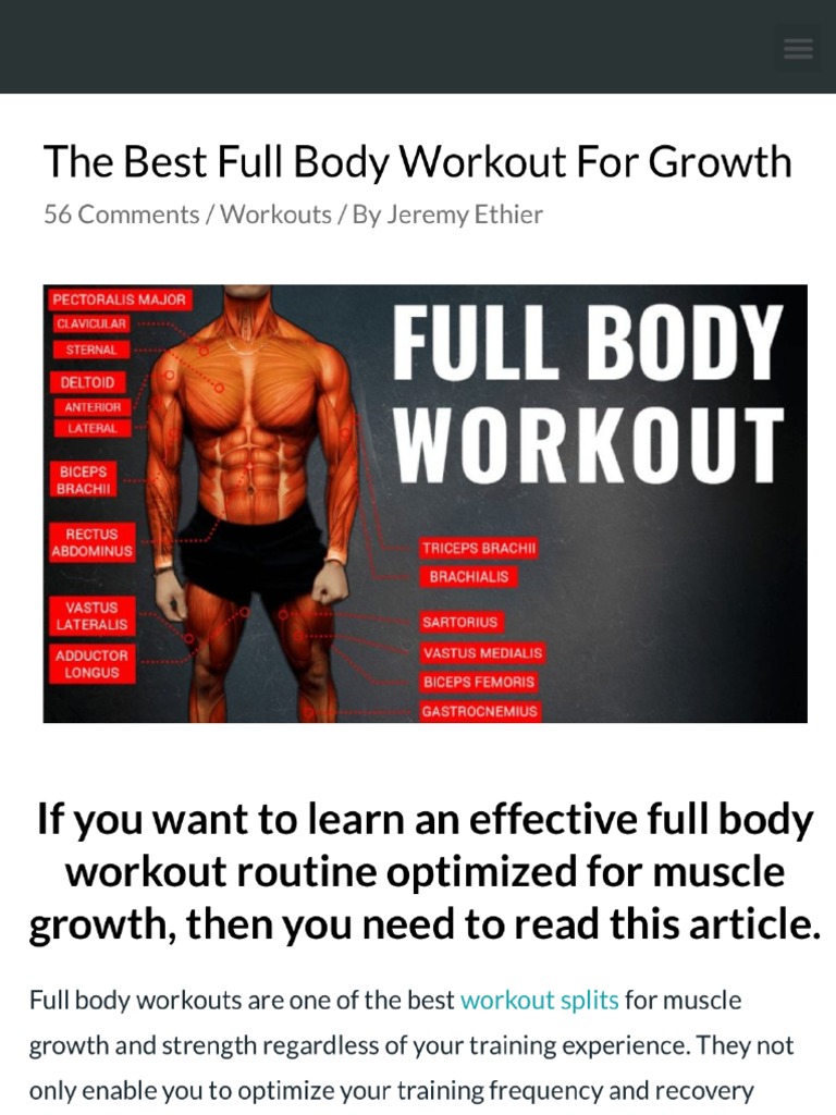 The Best Science Based Full Body Workout For Growth 11 Studies Pdf