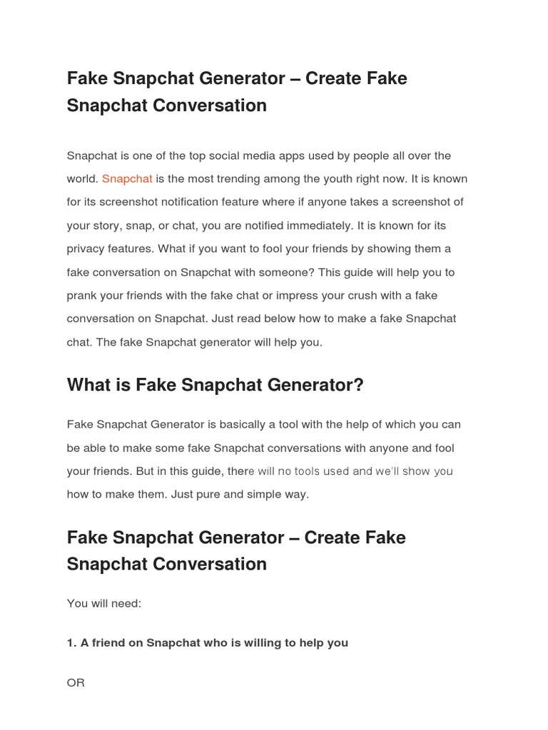 Fake Snapchat Generator Create Fake Snapchat Conversation Snapchat Online Chat