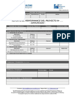Formato de Reporte de Performance Del Proyecto Simplificado