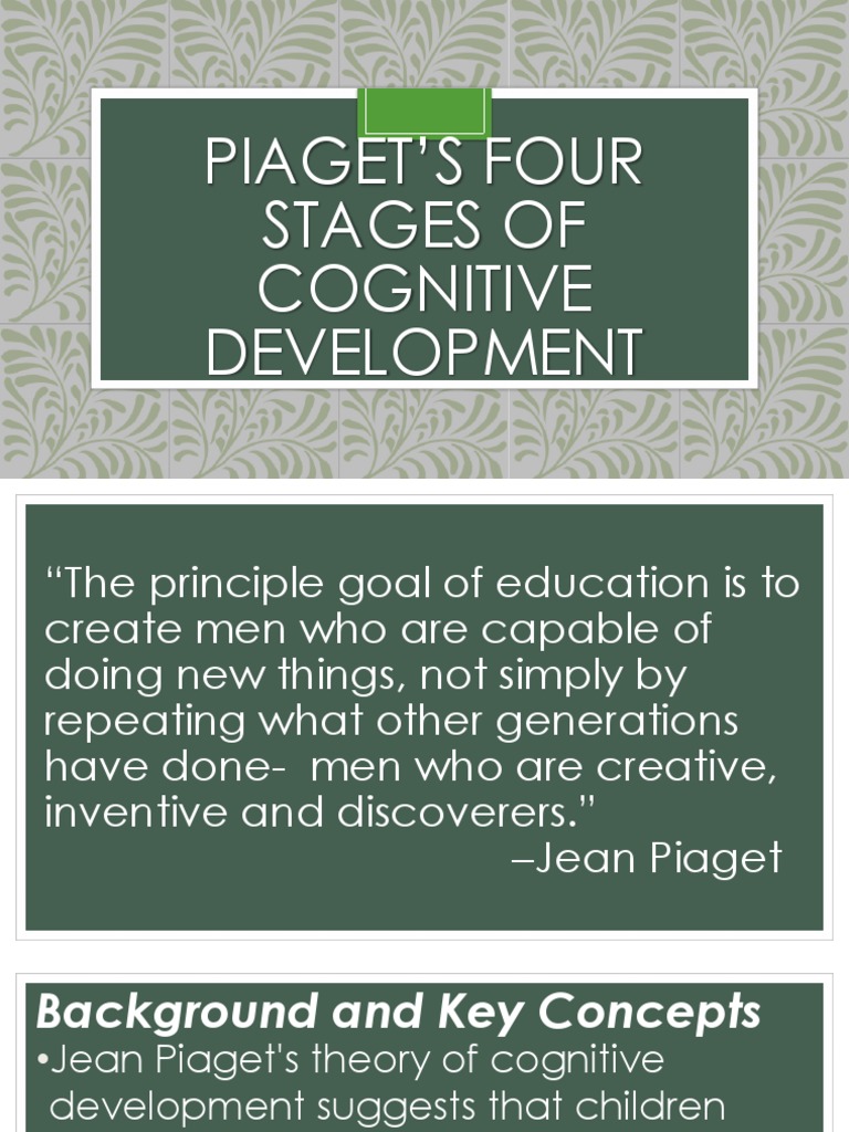 Piaget's Four Stages of Cognitive Development | PDF | Cognitive ...