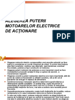 Alegerea Puterii Motoarelor Electrice de Actionare