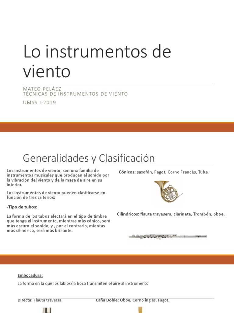 Instrumentos de Viento: Clasificación y Tipos | PDF | Cuerno francés ...