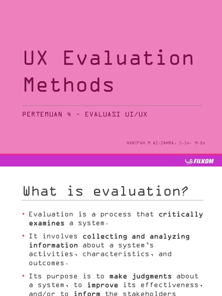 05 UX Evaluation Method | PDF | Usability | User Experience