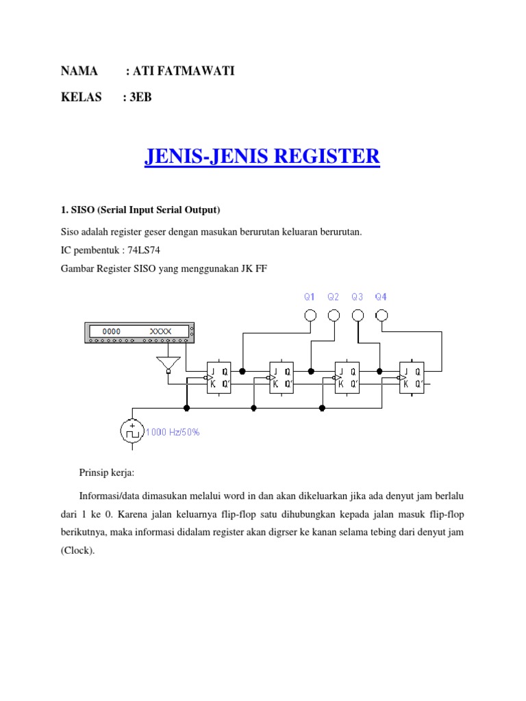 Jenis-Jenis Register Geser SISO dan PIPO | PDF