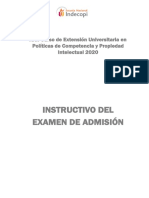 Instructivo Del Examen de Admision