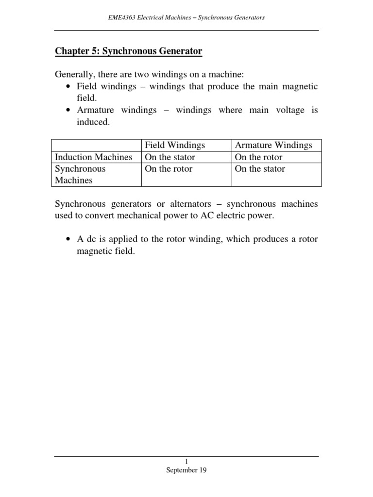 Synchronous Generator Overview and Design | PDF | Inductance ...