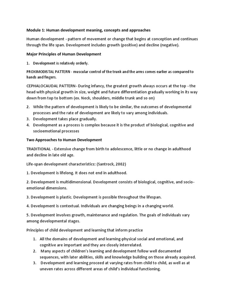 Module 1 and 2 PDF Developmental Psychology Child Development