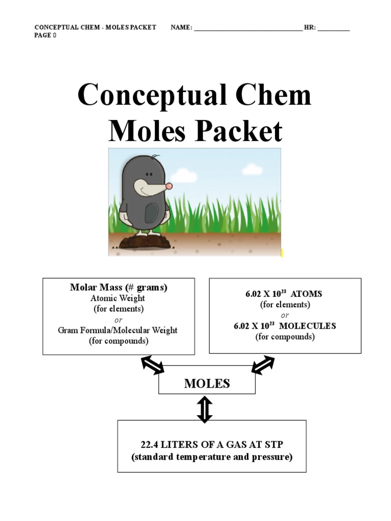 Moles Packet Mole Unit Molecules