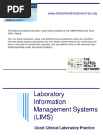 Module 13 GCLP LABORATORY INFORMATION MANAGEMENT SYSTEM