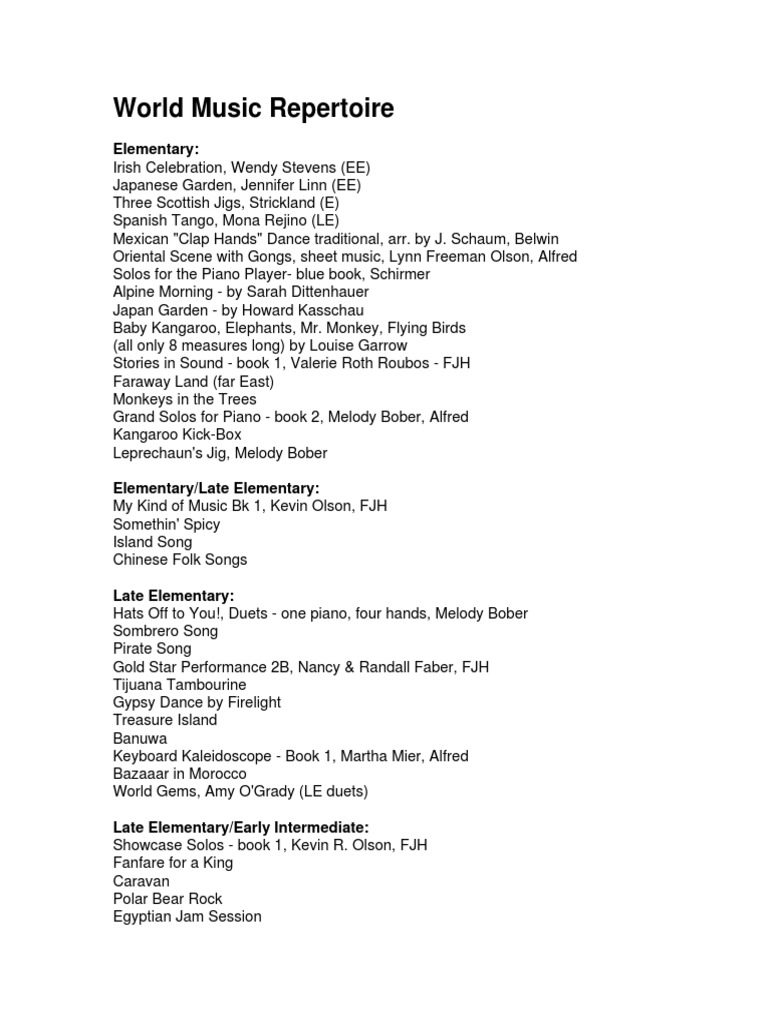 World Music PDF PDF Entertainment Performing Arts