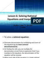 Lesson 6 Rational Equation