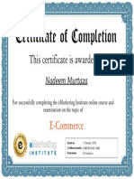 Emarketing Institute E Commerce Certification - CERT00791833 EMI PDF