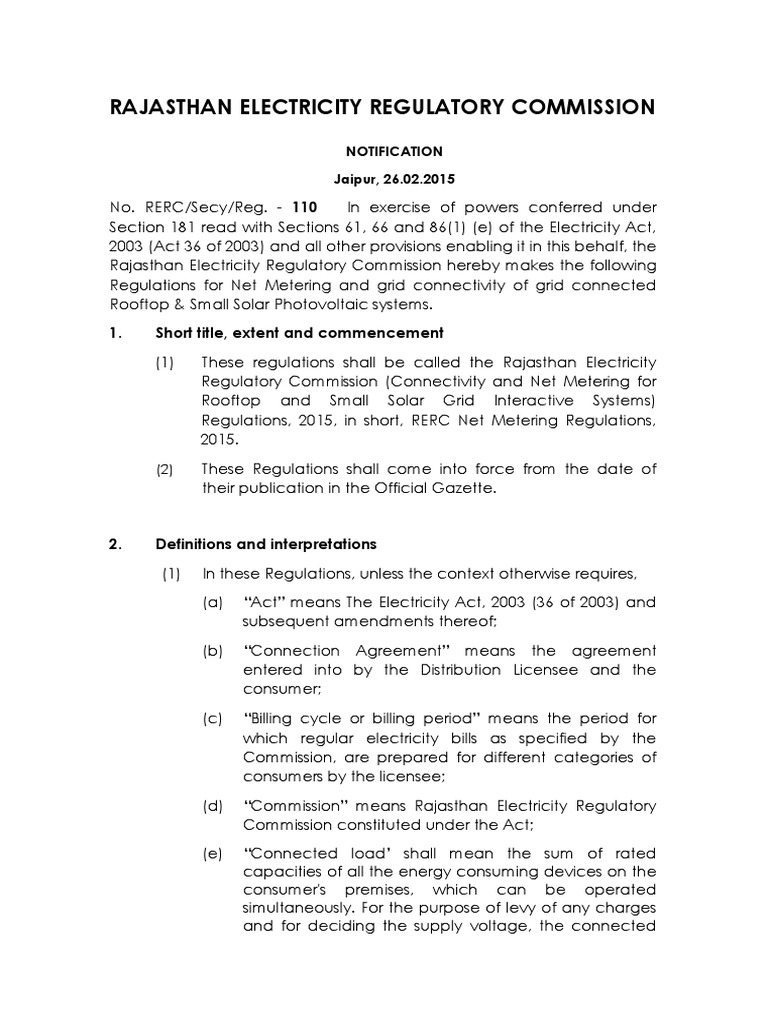 RERC Connectivity and Net Metering 2015 PDF | PDF | Solar Power ...