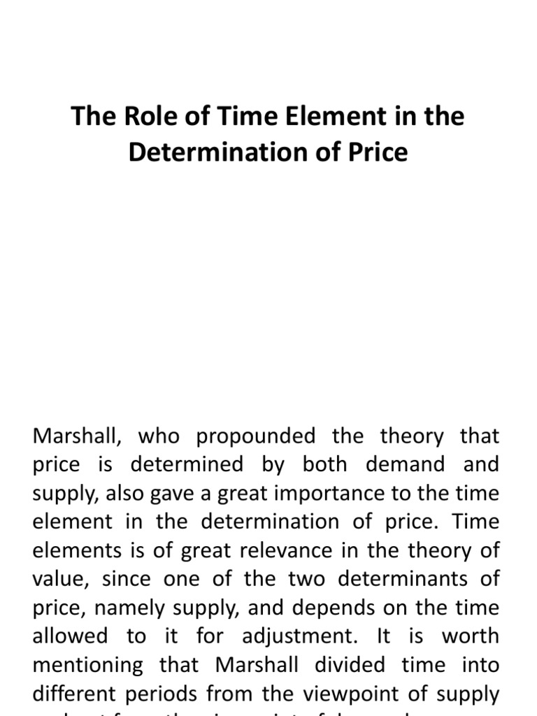 The Role of Time Element in The Determination PDF Long Run And