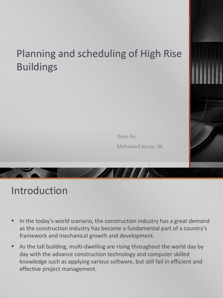 High-Rise Construction Scheduling Guide | PDF | Economies | Business