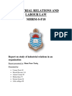 INDUSTRIAL RELATIONS AND LABOUR LAW Report