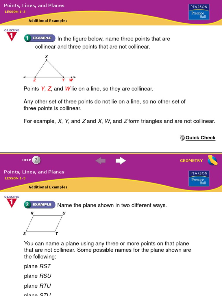 1-3 Points Lines and Planes | PDF | Line (Geometry) | Euclidean Plane ...
