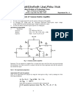 Expt. No. 4 Study of Common-Emitter Amplifier