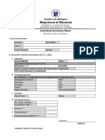 Individual Summary Sheet