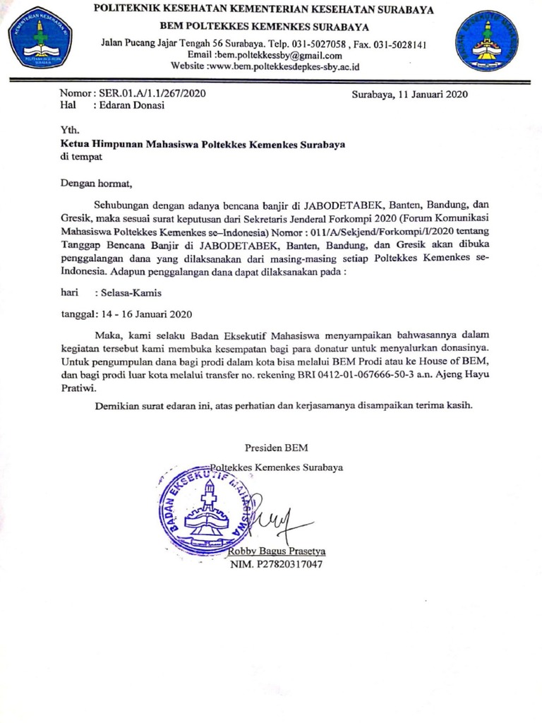 Surat Edaran Donasi 1 Pdf Pdf