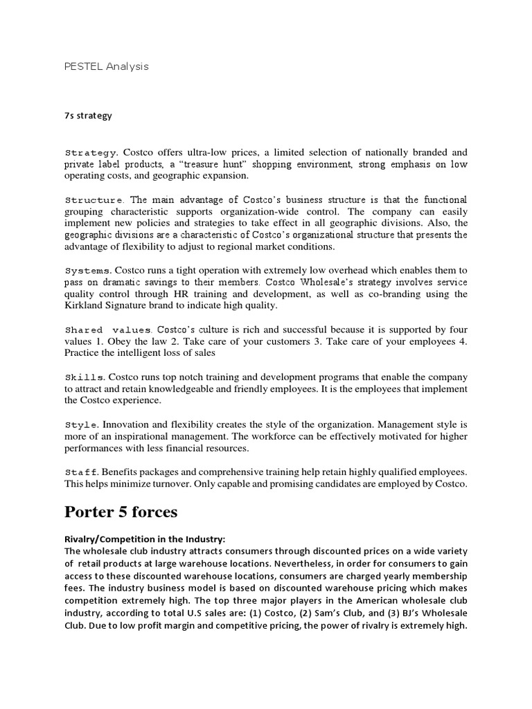 Analyzing Costco's Strategic Positioning Through a Comprehensive 7S