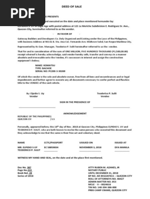 DEED OF SALE