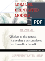 Global vs. Differentiated Models & Real and Ideal Self Concepts