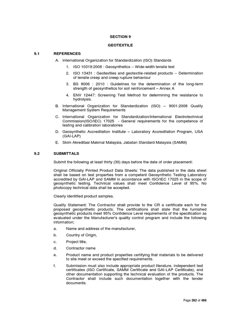 Geotextile Specifications and Compliance | PDF | International ...