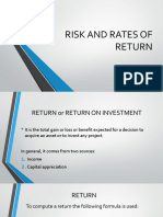 Risk and Rate of Return