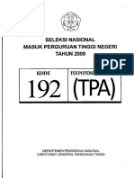 SNMPTN 2009 Tpa 192 PDF