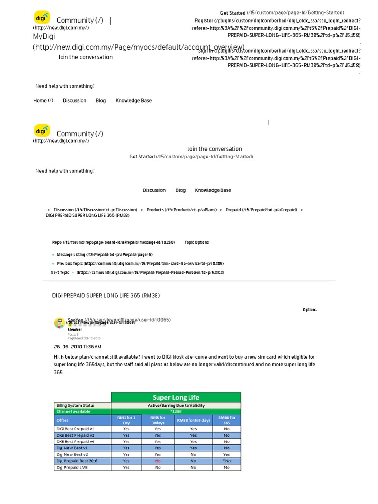 Digi Prepaid Super Long Life 365 Rm38 Digi Community People Powered Hub Pdf Prepaid Mobile Phone Internet Forum