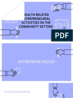 Health Entrepreneurship in Community Settings