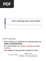 Unit Costing and Cost Sheet