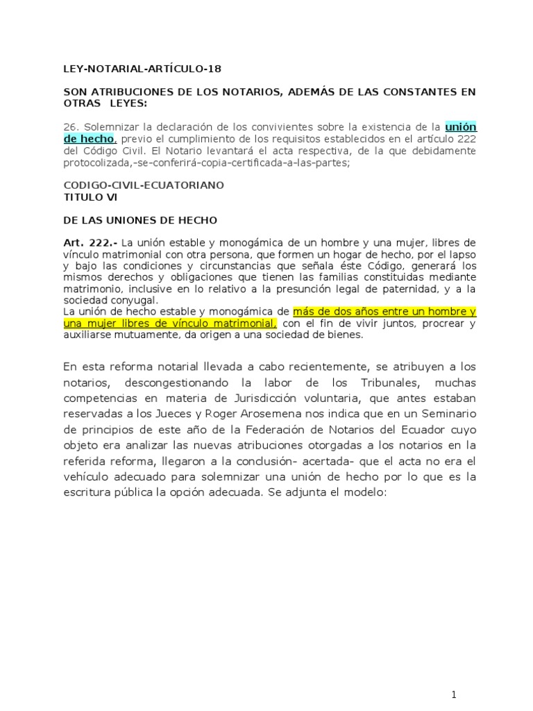 Modelo Union de Hecho