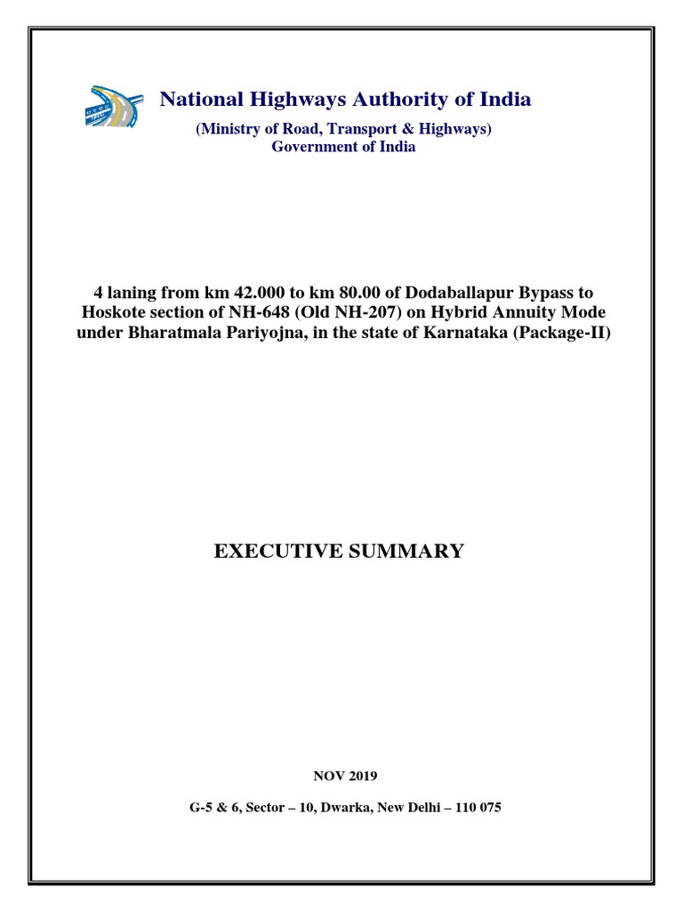 NHAI Report Highway Package Download Free PDF Economic Growth Road