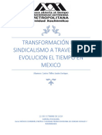 Ensayo Transformación Del Sindicalismo A Través de La Evolución Del Tiempo en México