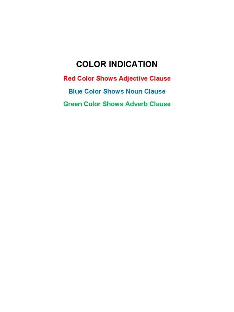 Color Indication for Grammar Clauses | PDF