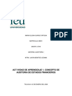 APRENDIZAJE 1. Concepto de Auditoria de Estados Financieros