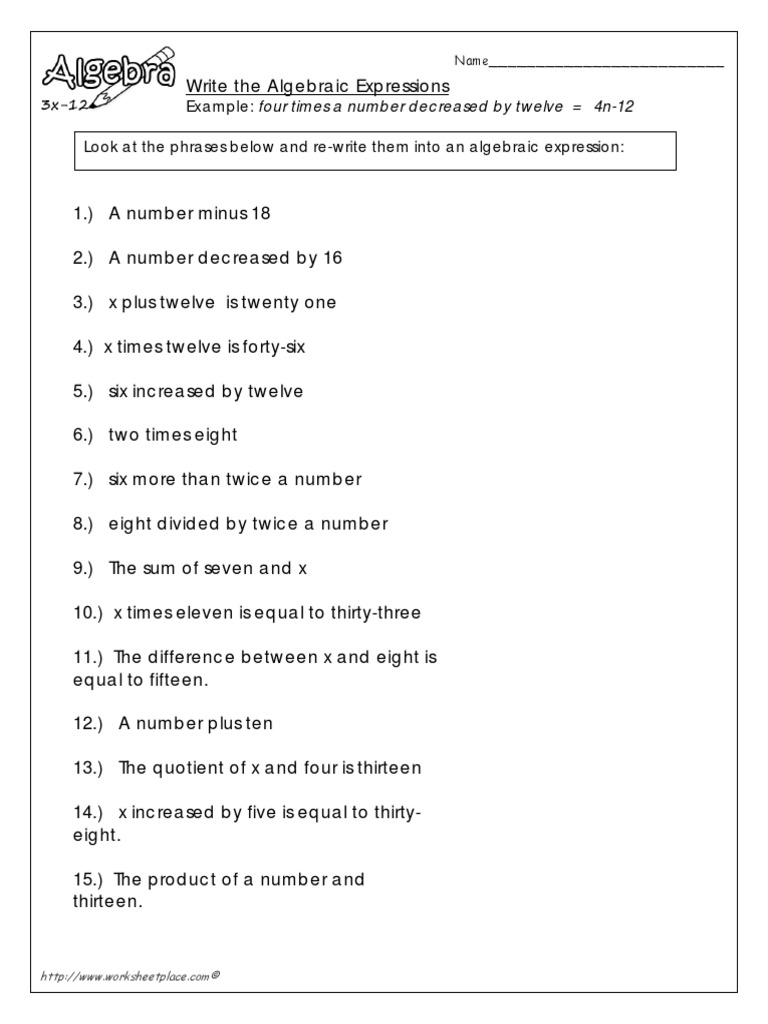 Algebraic Expressions 1 PDF | PDF