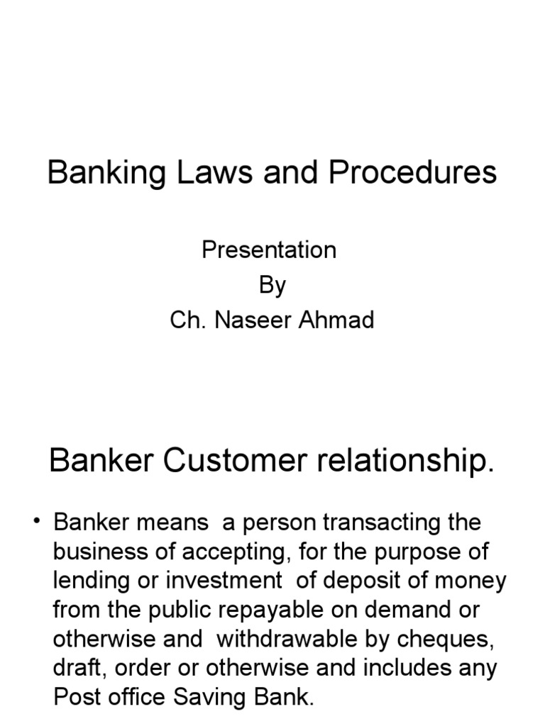 Banking Laws and Customer Rights | PDF | Banks | Partnership