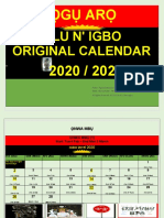 Ogu Aro Olu Na Igbo Original Calendar 2020-21 Updated