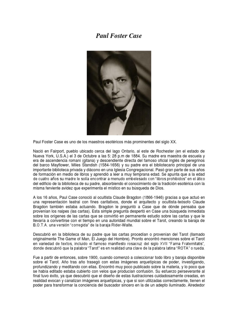Paul Foster Case PDF Oculto Hermetismo