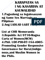 Ang Karapatan Sa Pagpili NG Kasarian at Seksuwalidad