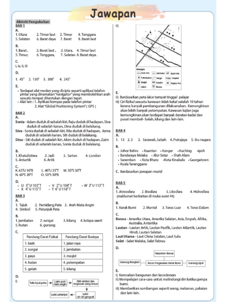 Jawapan Buku Teks Ting 1 | PDF